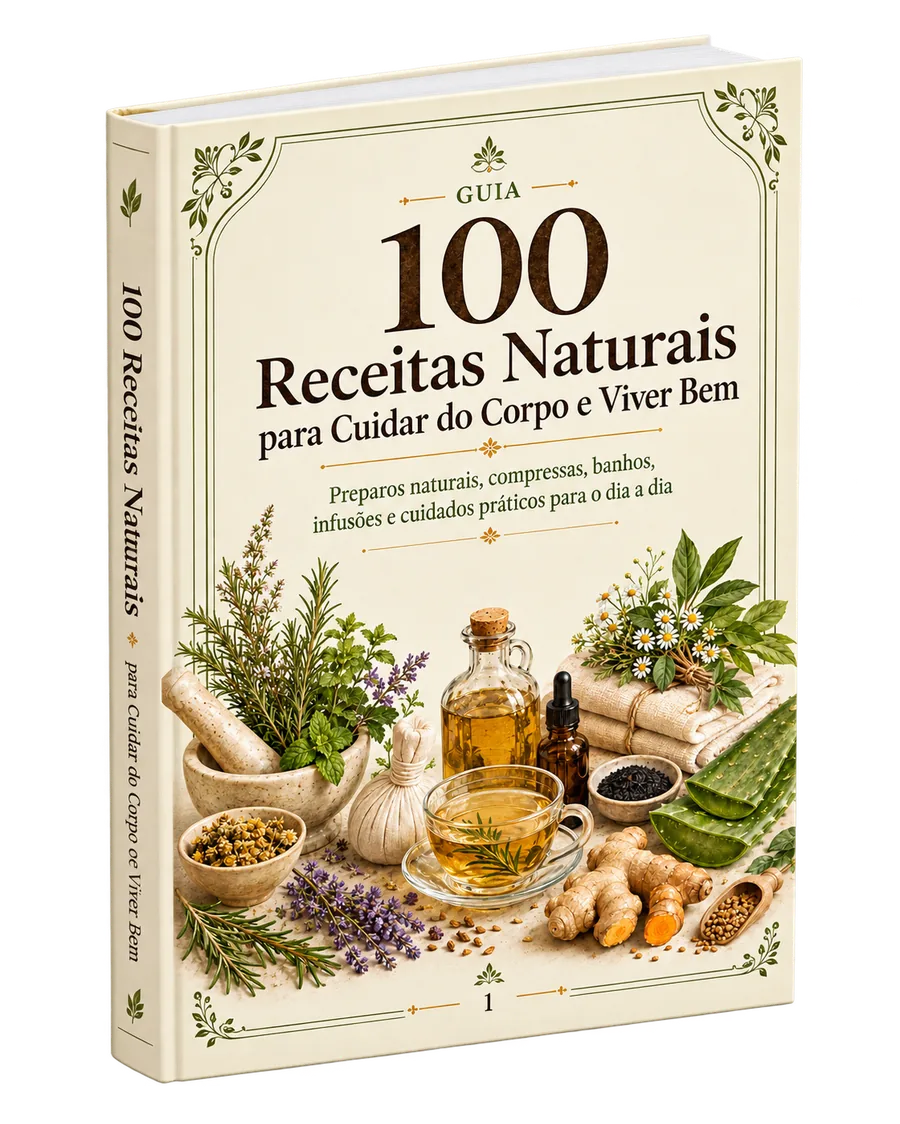 Capa do Guia 100 Receitas Naturais para Cuidar do Corpo e Viver Bem